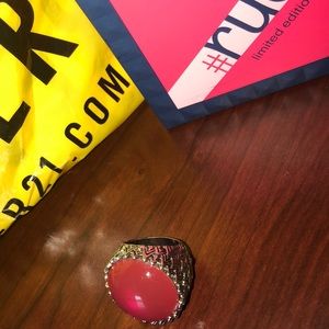 Pink and silver ring